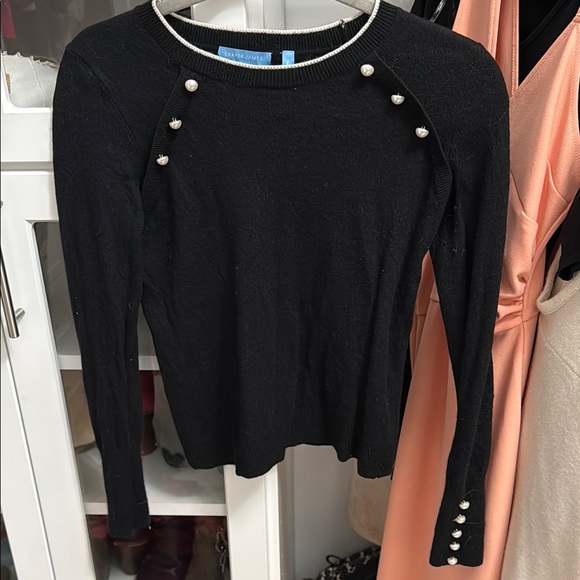 Draper James Black Top with Pearl Details - Picture 2 of 4